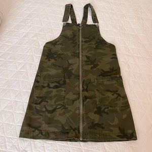 SO Camo Overall Zip Front Mini Dress Sz: XS
